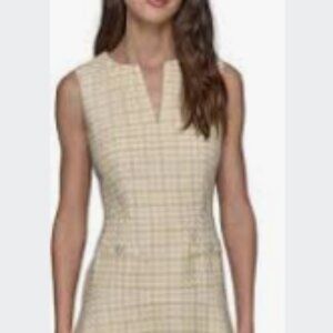 Sold KARL LAGERFELD PARIS Printed Tweed A-Line Dress Size 10 NWOT